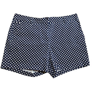 Lands' End Size 10 Blue White Polka Dot Chino Shorts